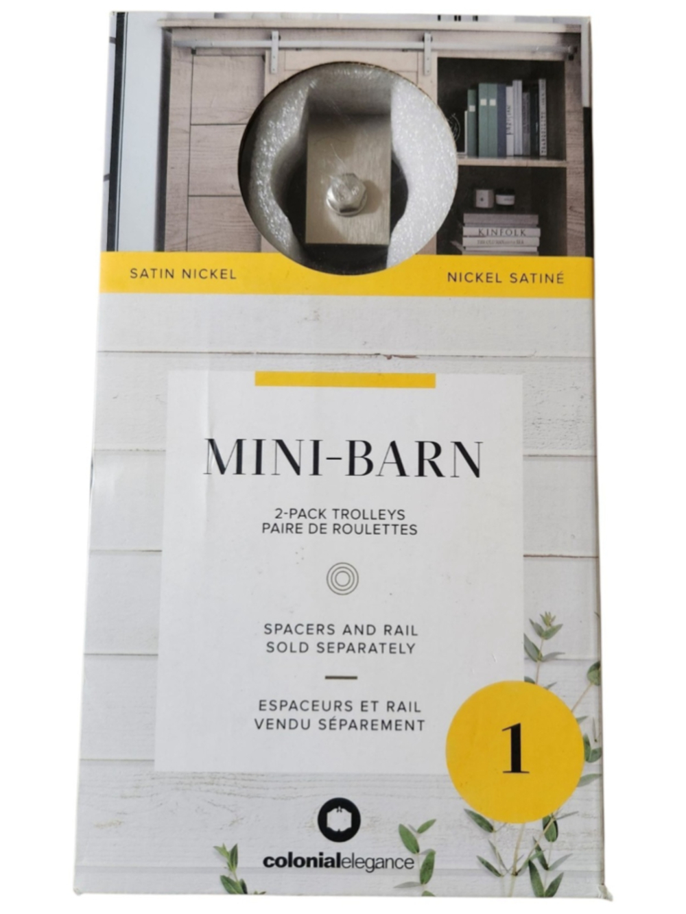 Colonial Elegance MINI-BARN Satin Nickel 2 Pack Trolleys